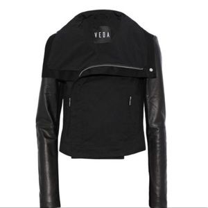 Veda cotton twill leather jacket XS